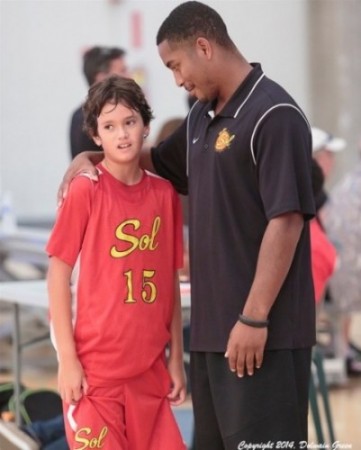 Coach Jefferson with player